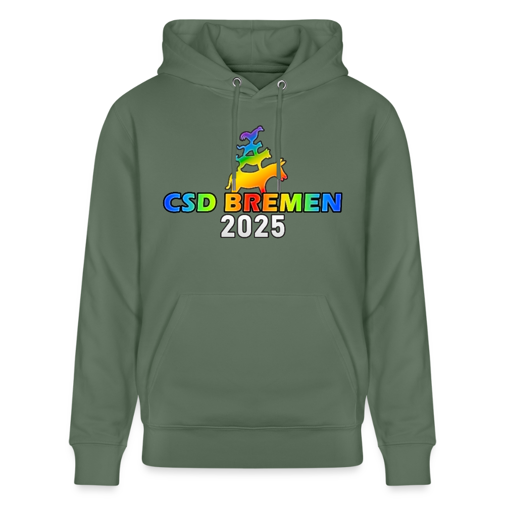 CSD Bremen 2025 Pride Unisex Bio-Hoodie - Tanngrün