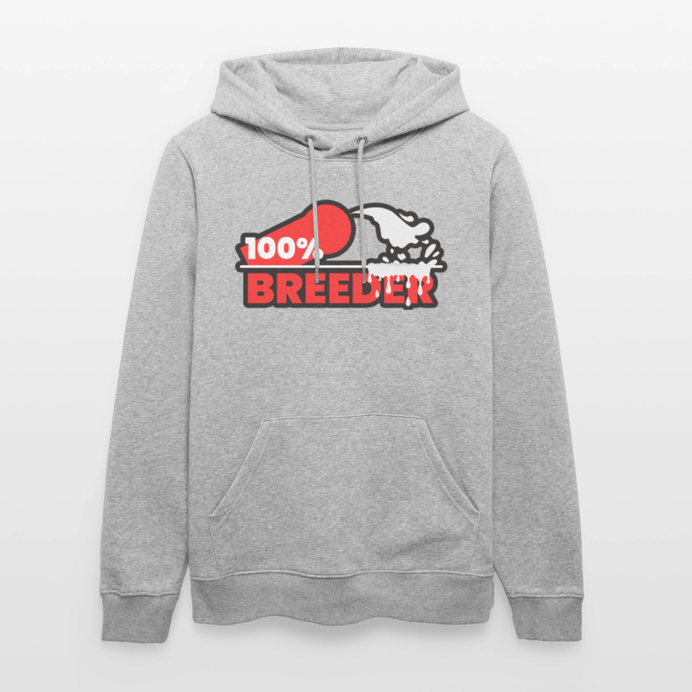 100% BREEDER | Kink Fetish Pride Bio-Hoodie Unisex - Grau meliert
