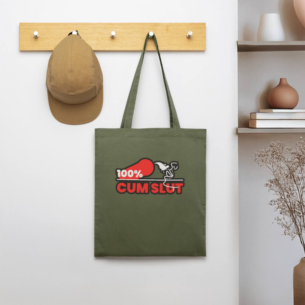 100%CUM SLUT | Kink Fetish Pride Bio-Stoffbeutel - Khaki