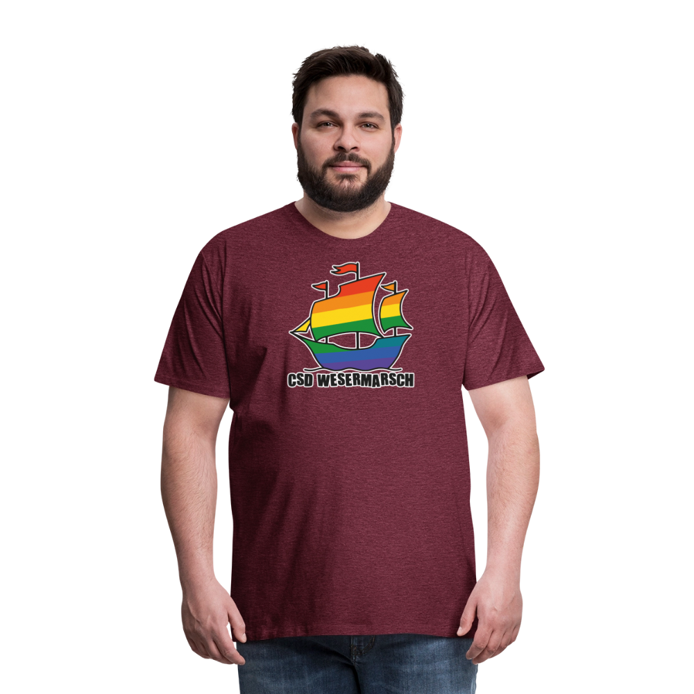 CSD Wesermarsch Premium T-Shirt - Bordeauxrot meliert