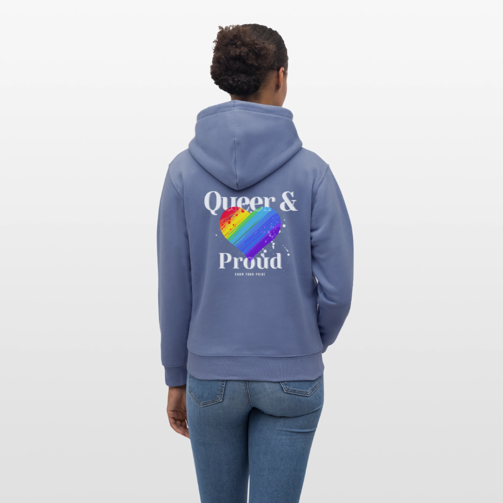 Queer & Proud | Pride Bio-Hoodie Unisex - Blau