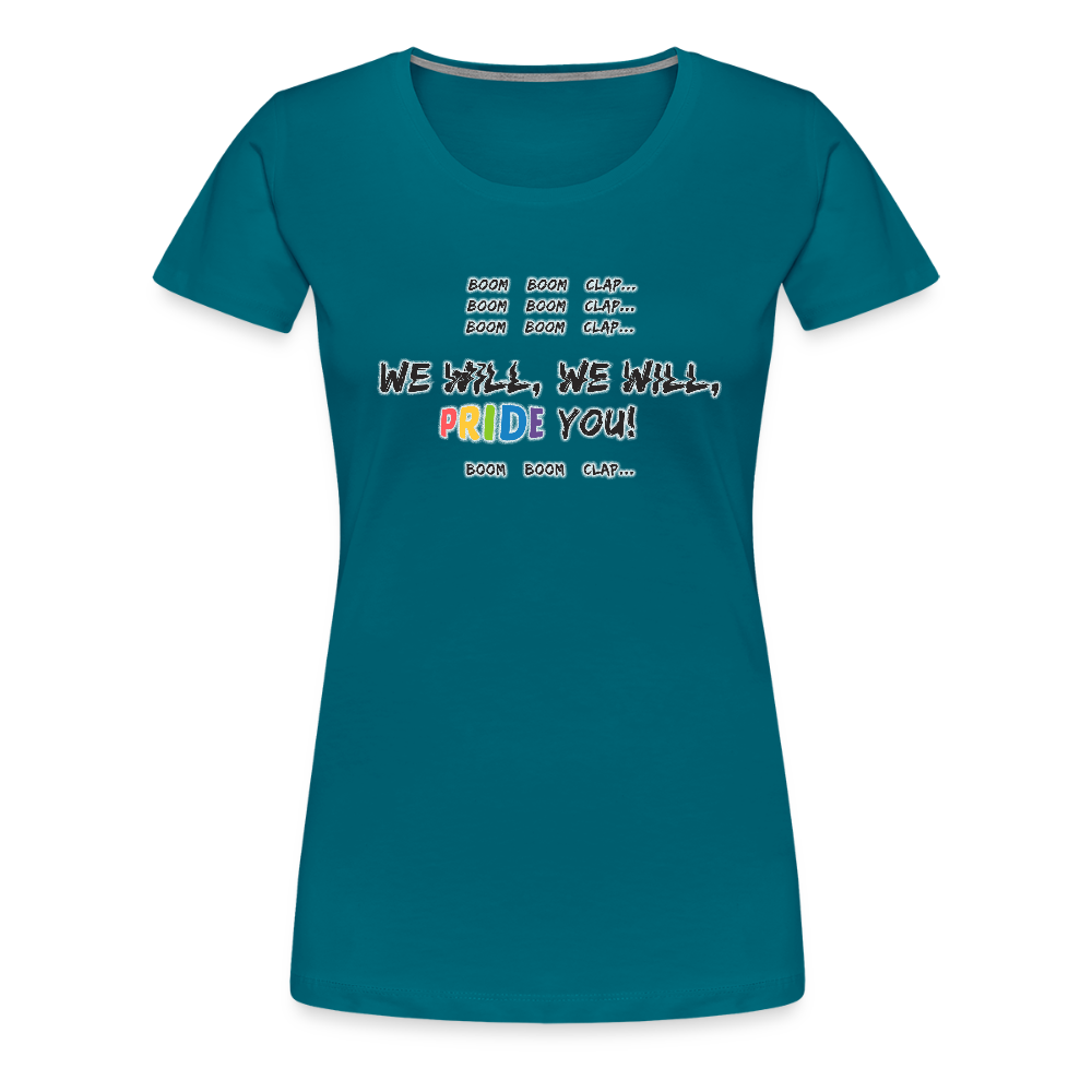 We Will PRIDE You! T-Shirt - tailiert (schwarze-schrift) - Divablau