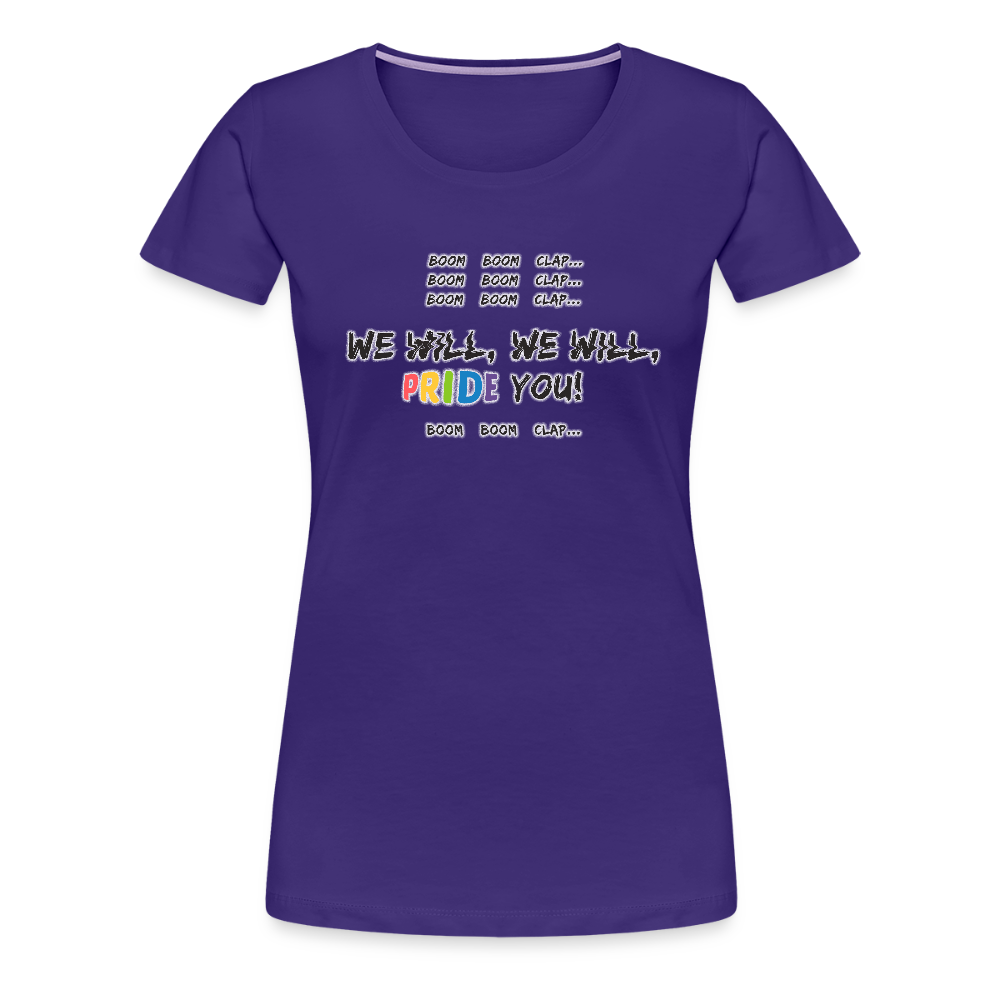We Will PRIDE You! T-Shirt - tailiert (schwarze-schrift) - Lila