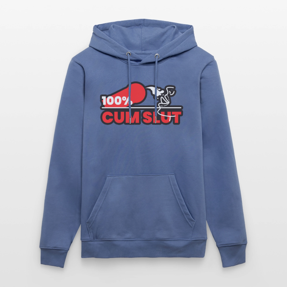 100% CUM SLUT | Kink Fetish Pride Bio-Hoodie Unisex - Blau