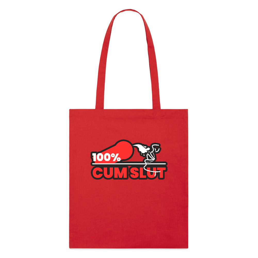 100%CUM SLUT | Kink Fetish Pride Bio-Stoffbeutel - Rot