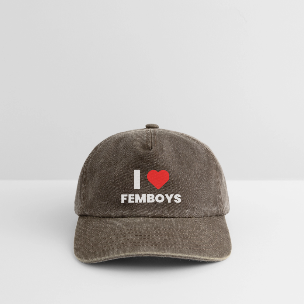 I LOVE FEMBOYS | Kink Fetish Pride Vintage Cap - Vintage Braun