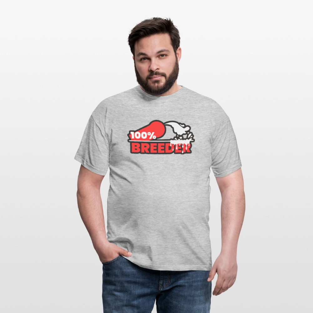 100% BREEDER | Kink Fetish Pride T-Shirt - Grau meliert