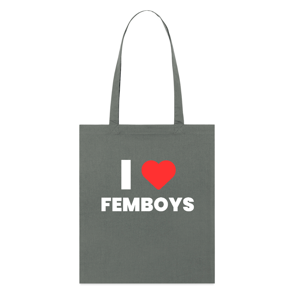 I LOVE FEMBOYS | Kink Fetish Pride Bio-Stoffbeutel - Anthrazit