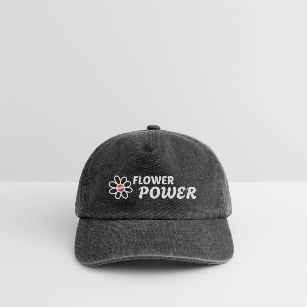 Flower Power! | Lesbian Pride Vintage Cap - Vintage Schwarz
