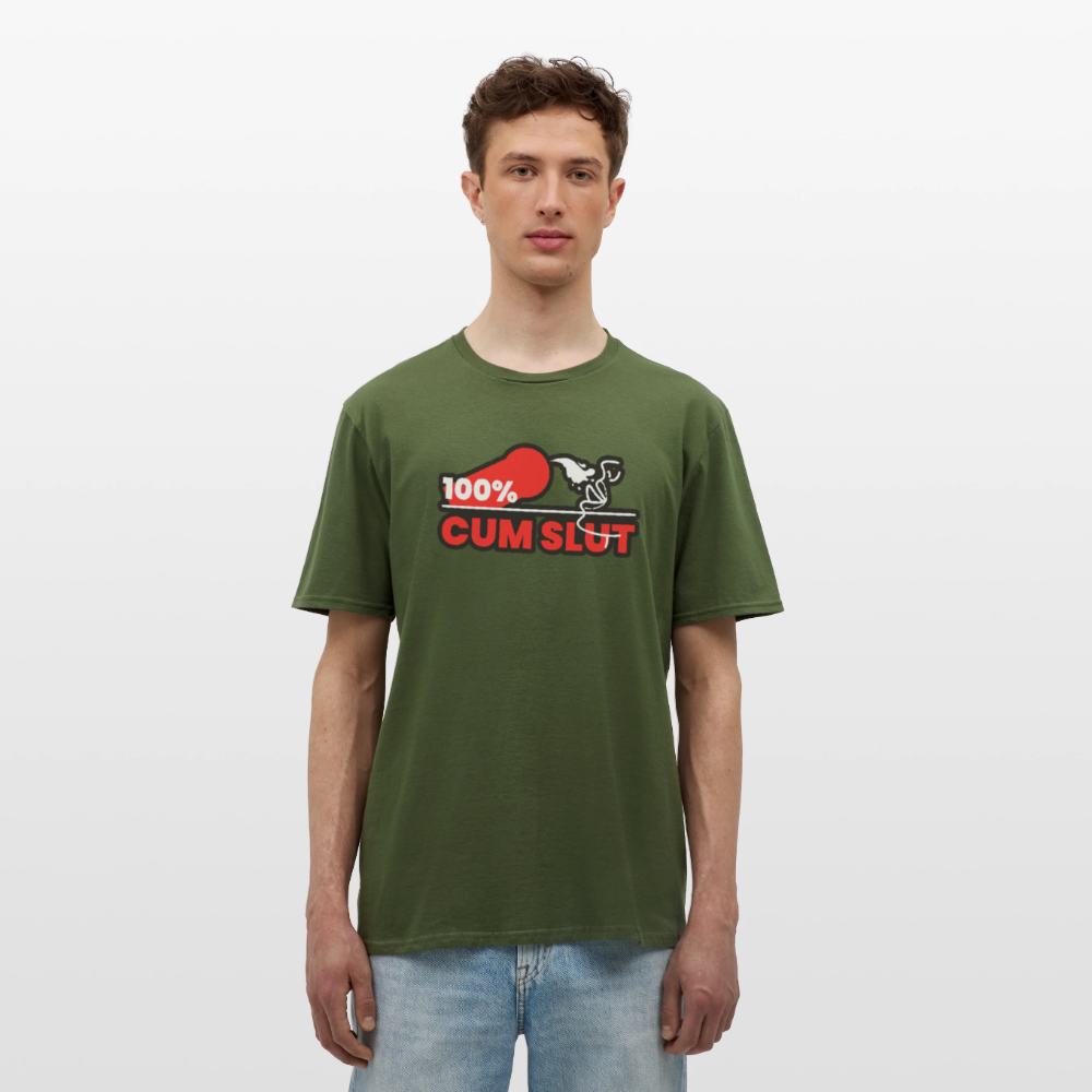 100% CUM SLUT | Kink Fetish Pride T-Shirt - Militärgrün