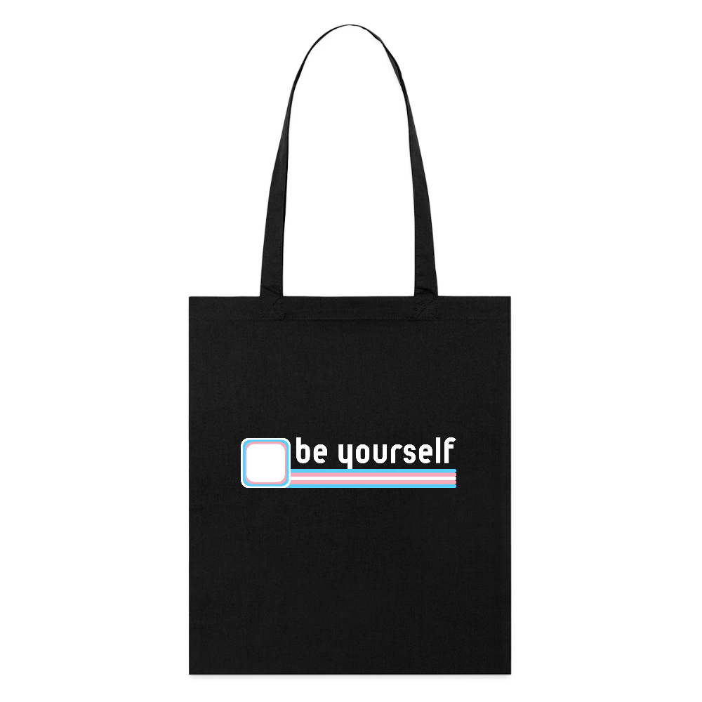 "be yourself" | Trans Pride Bio-Stoffbeutel - Schwarz