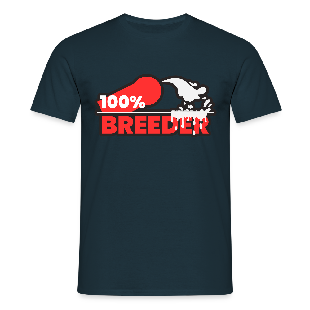 100% BREEDER | Kink Fetish Pride T-Shirt - Navy