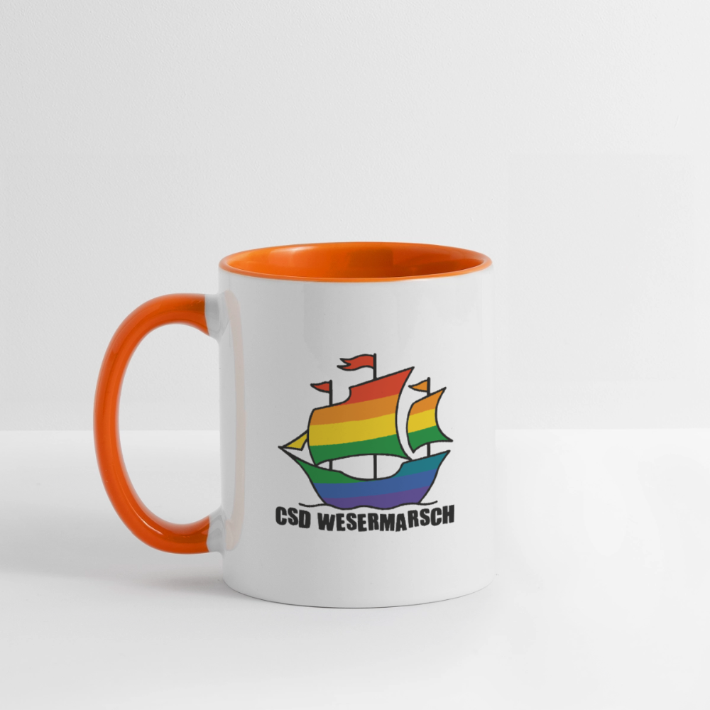 CSD Wesermarsch Pride Tasse zweifarbig - Weiß/Orange