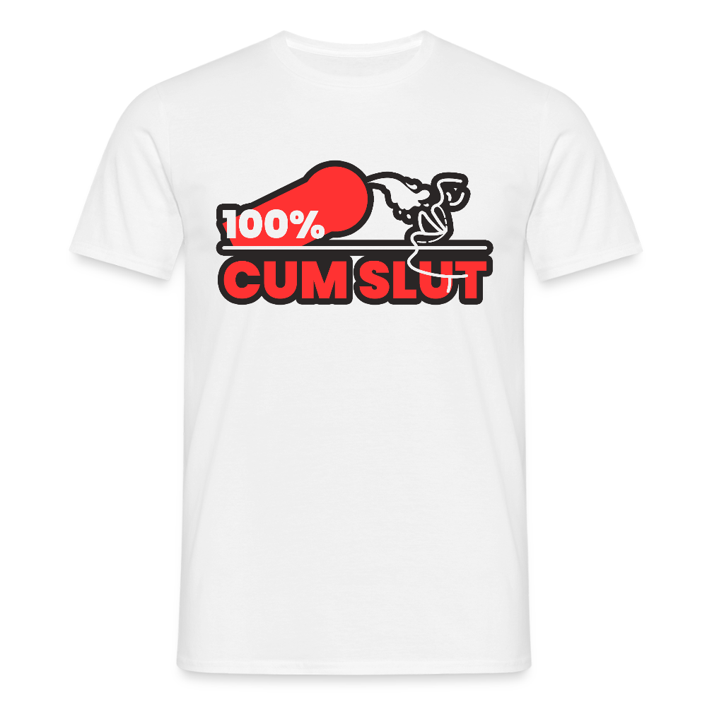 100% CUM SLUT | Kink Fetish Pride T-Shirt - Weiß