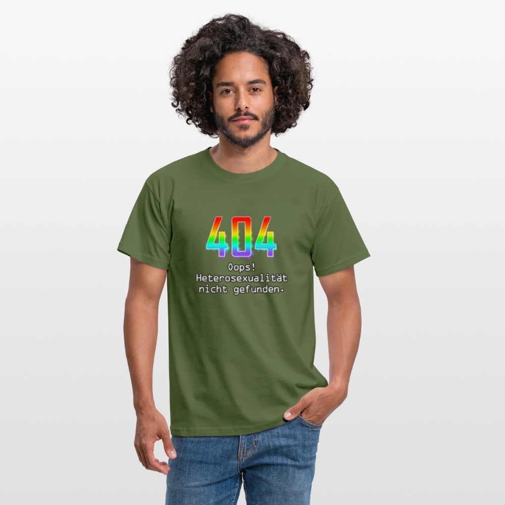 Error: 404 - Keine Heterosexualität Pride T-Shirt - Militärgrün