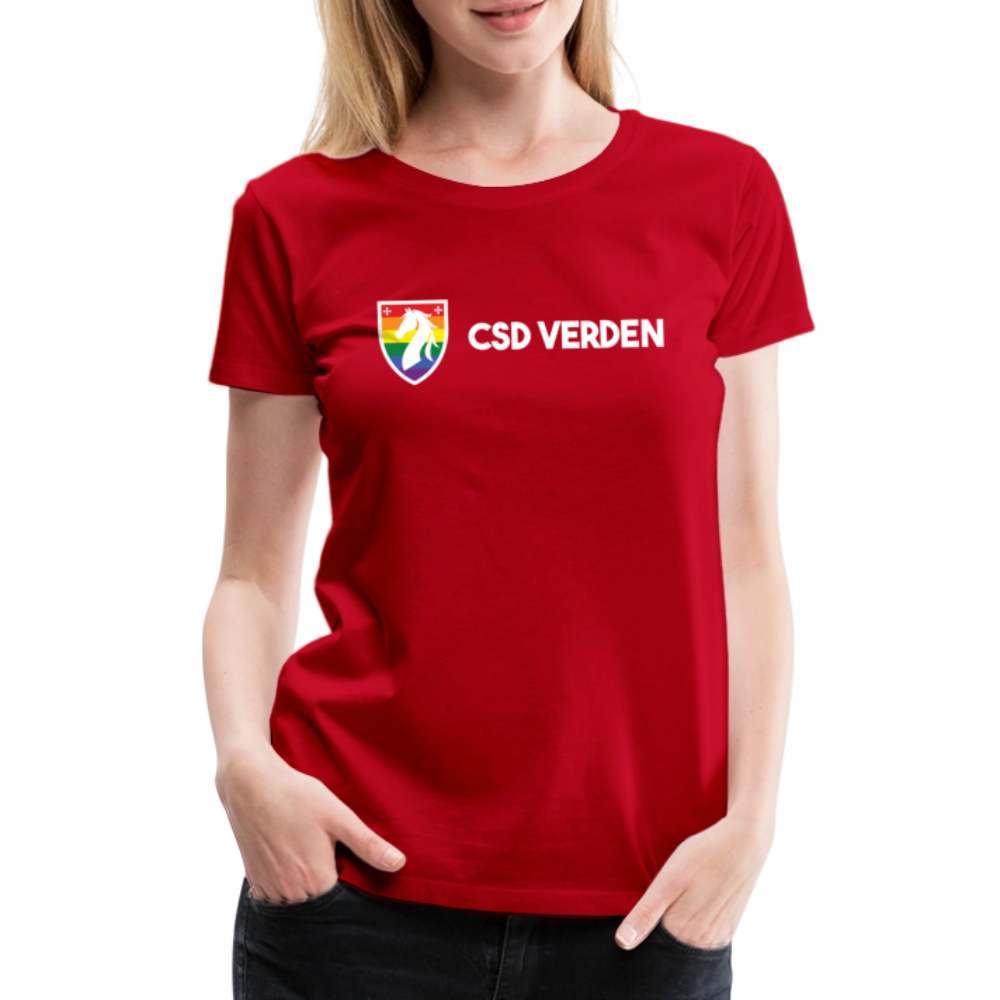 CSD Verden Premium Pride T-Shirt Tailiert Doppelseitig - Rot