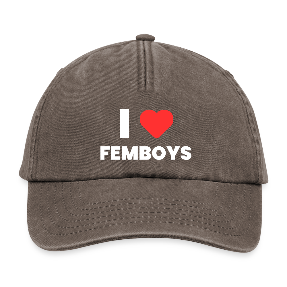 I LOVE FEMBOYS | Kink Fetish Pride Vintage Cap - Vintage Braun