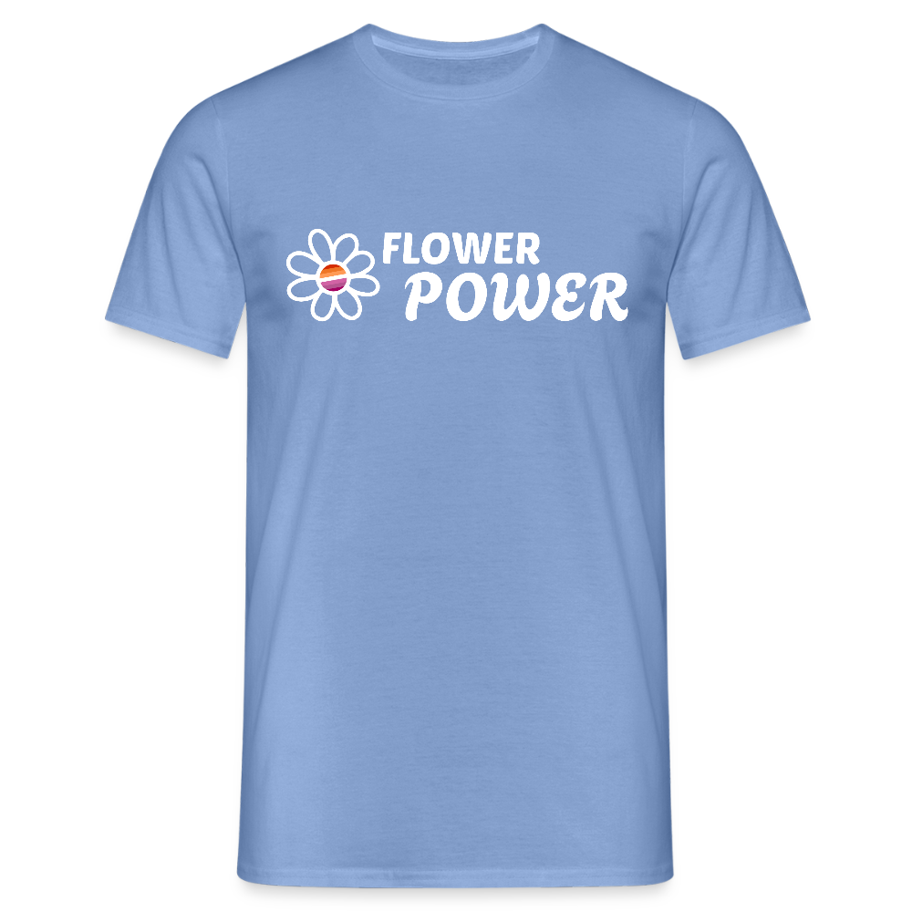 Flower Power! | Lesbian Pride T-Shirt - carolina blue