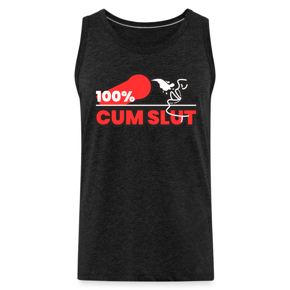 100% CUM SLUT | Kink Fetish Pride Premium Tank Top - Anthrazit