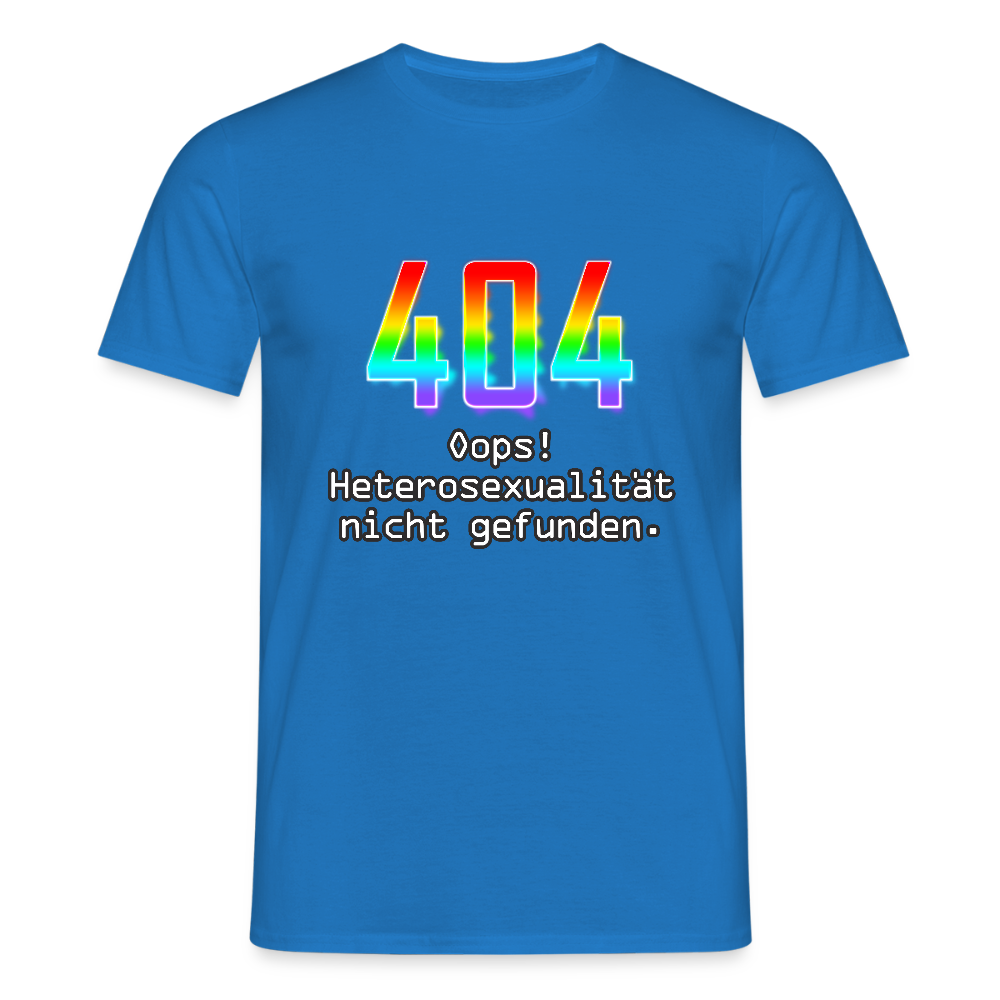 Error: 404 - Keine Heterosexualität Pride T-Shirt - Royalblau