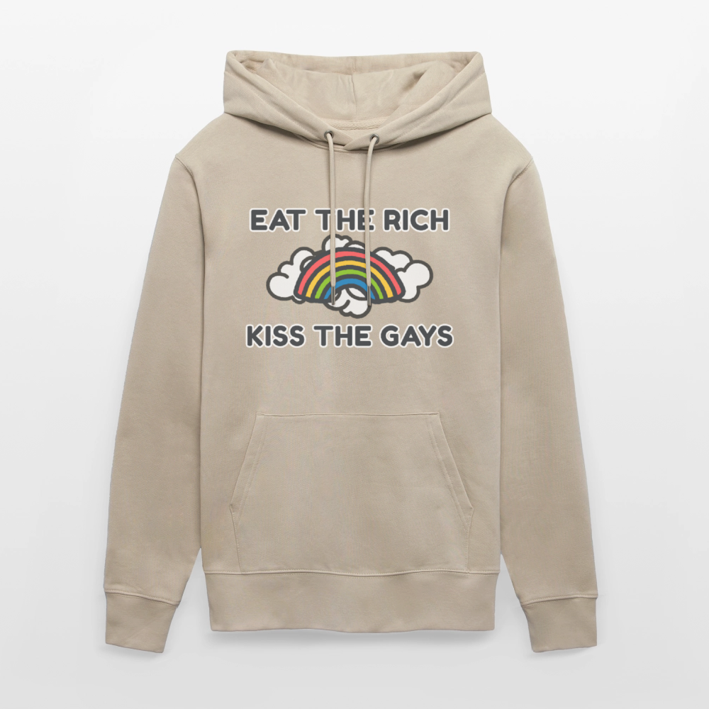 Eat the Rich, Kiss the Gays! Unisex Bio Hoodie - Beige