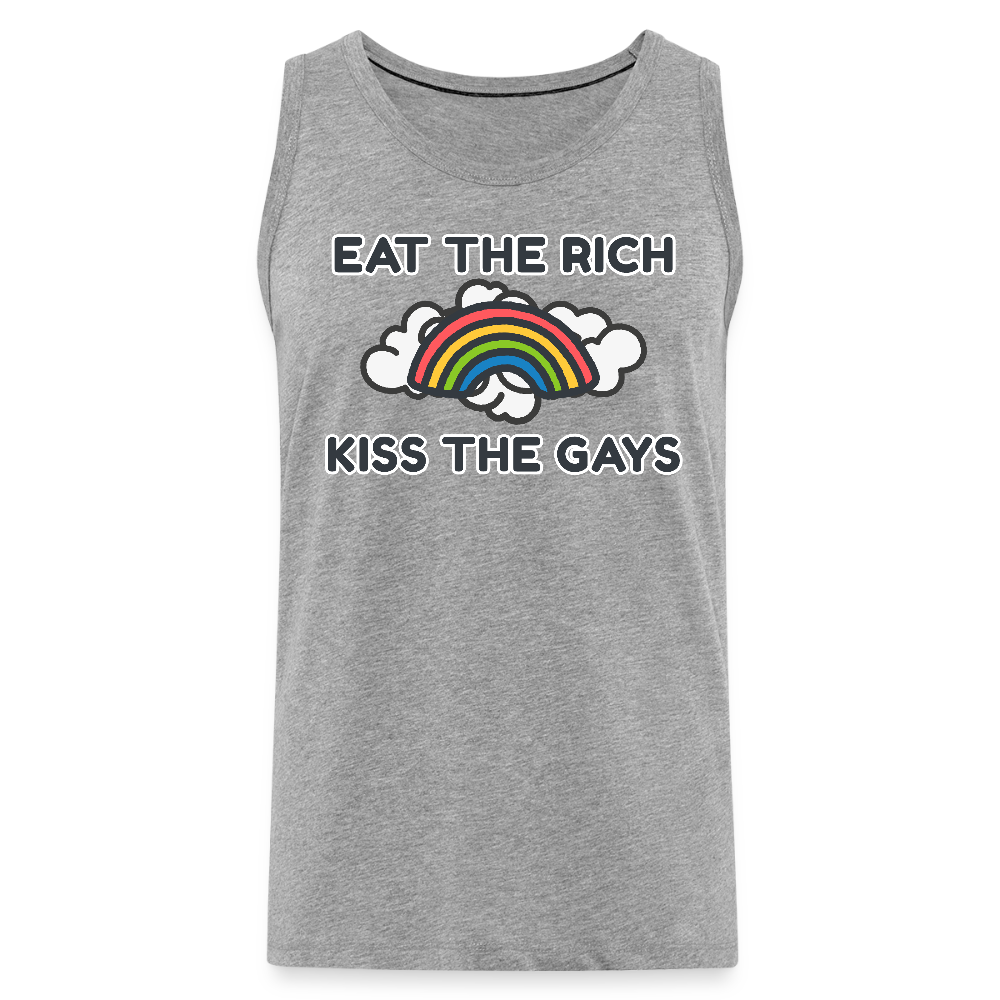 Eat the Rich, Kiss the Gays! Premium Tank Top - Grau meliert