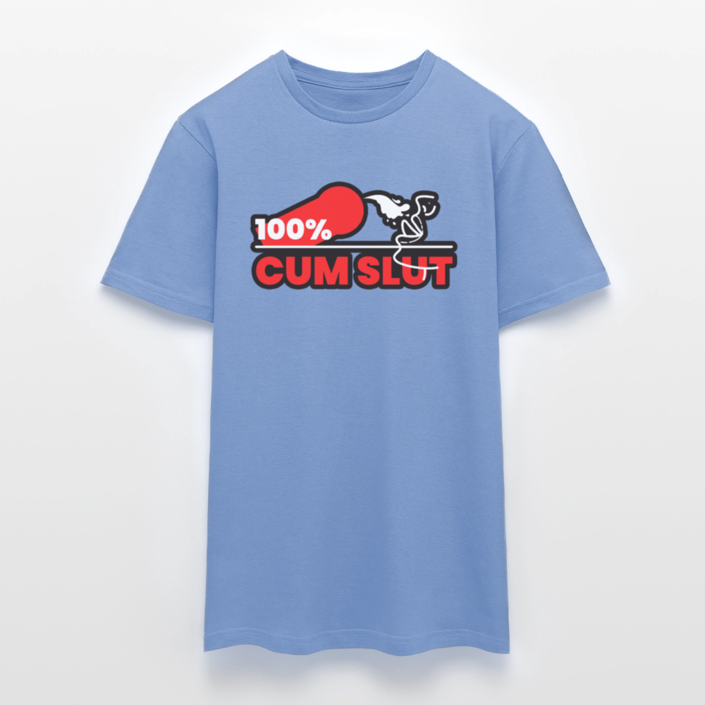 100% CUM SLUT | Kink Fetish Pride T-Shirt - carolina blue