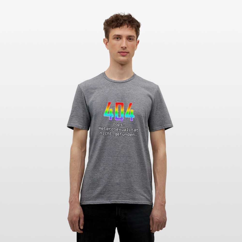 Error: 404 - Keine Heterosexualität Pride T-Shirt - Graphit meliert