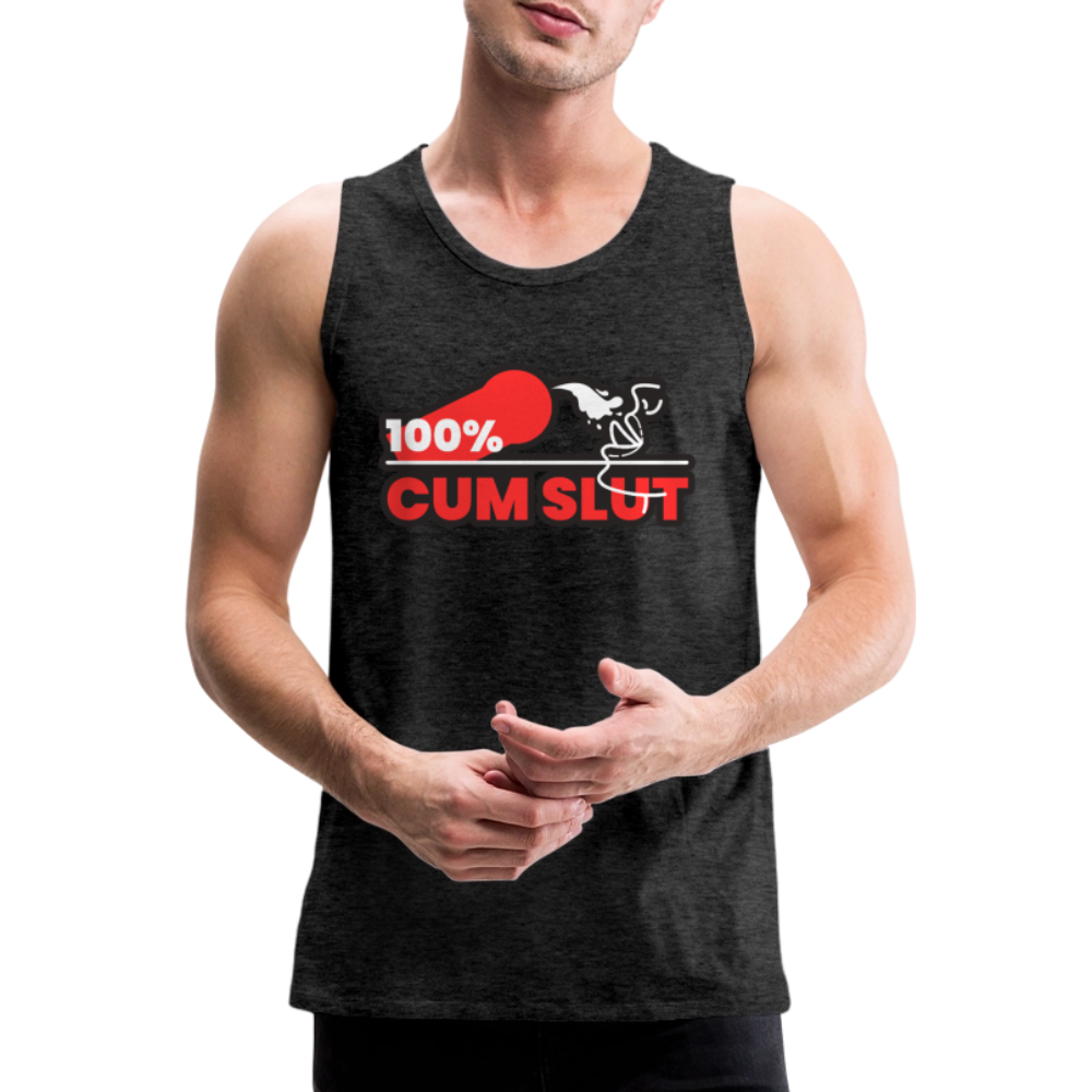 100% CUM SLUT | Kink Fetish Pride Premium Tank Top - Anthrazit