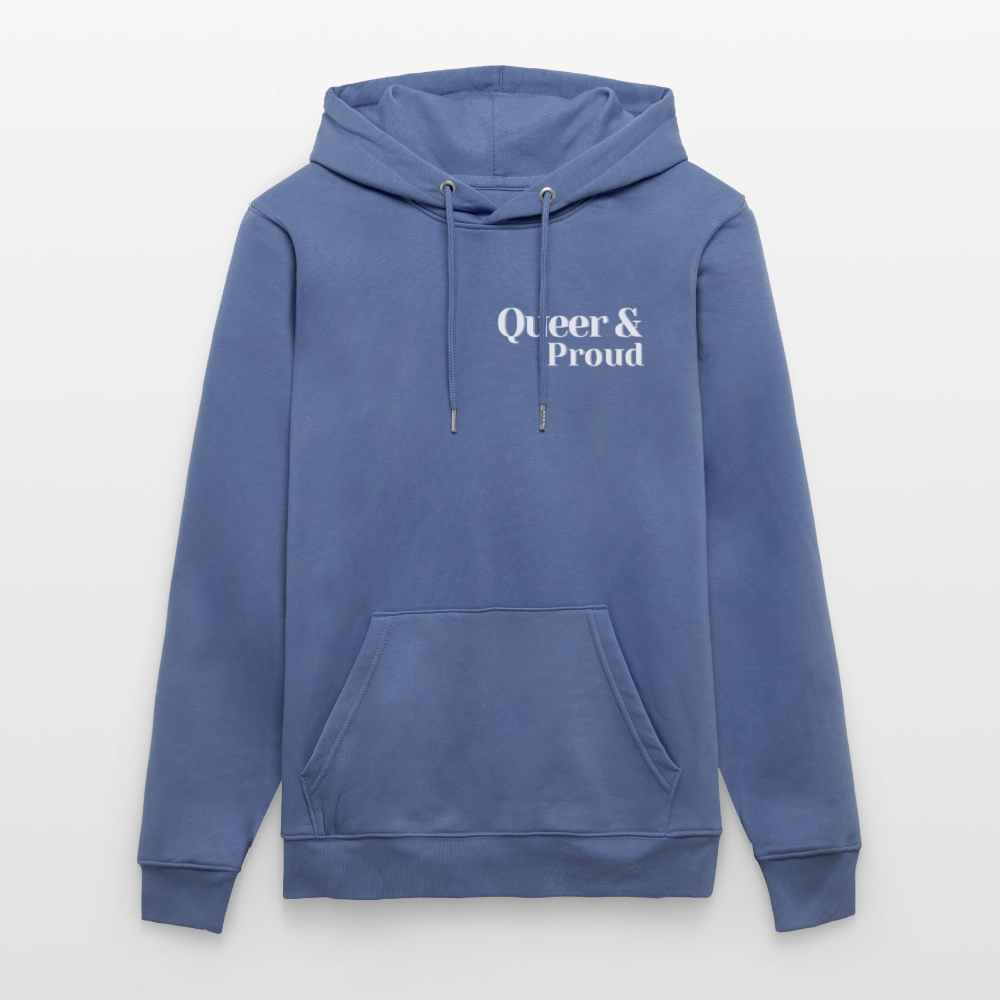 Queer & Proud | Pride Bio-Hoodie Unisex - Blau