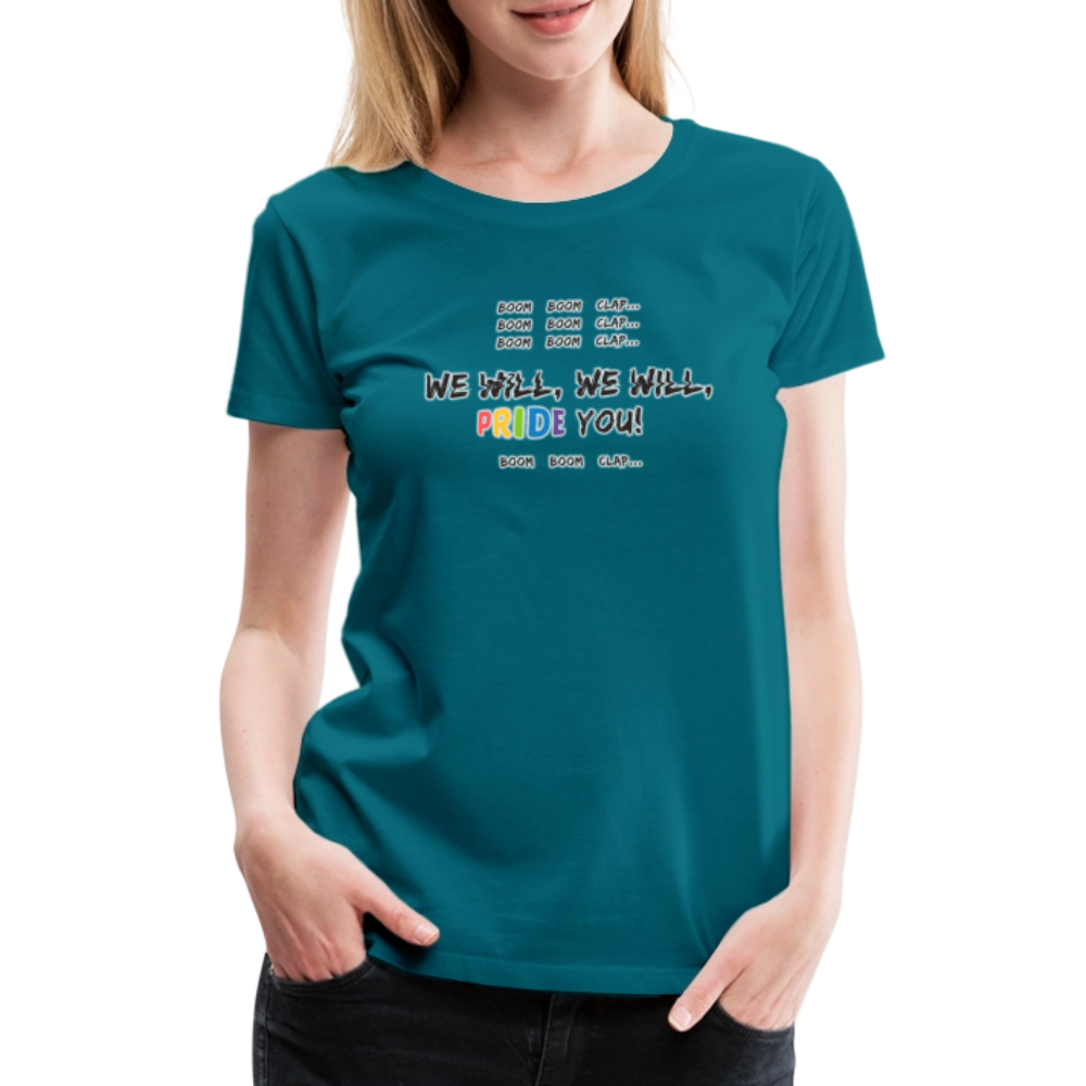 We Will PRIDE You! T-Shirt - tailiert (schwarze-schrift) - Divablau