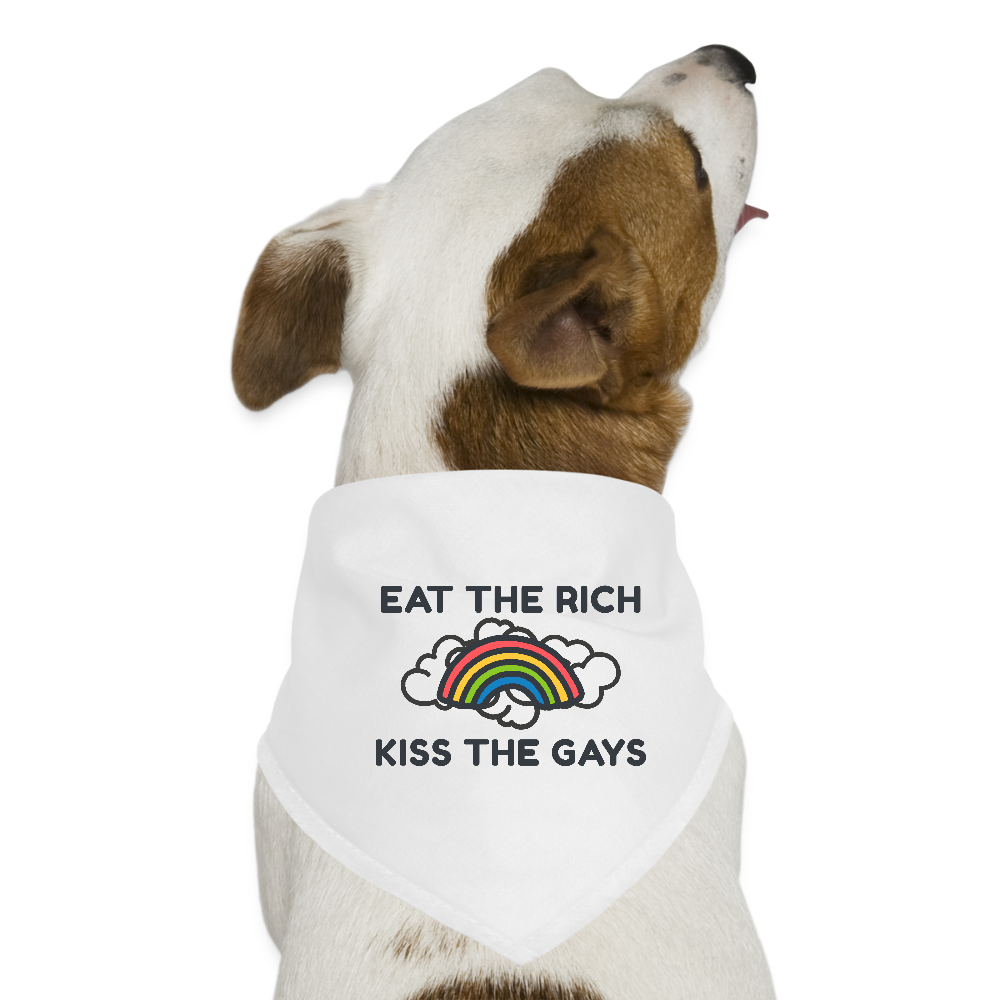 Eat the Rich, Kiss the Gays! Pride-Hunde-Bandana - Weiß