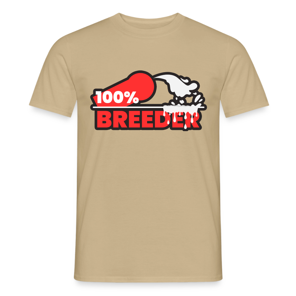 100% BREEDER | Kink Fetish Pride T-Shirt - Sandbeige