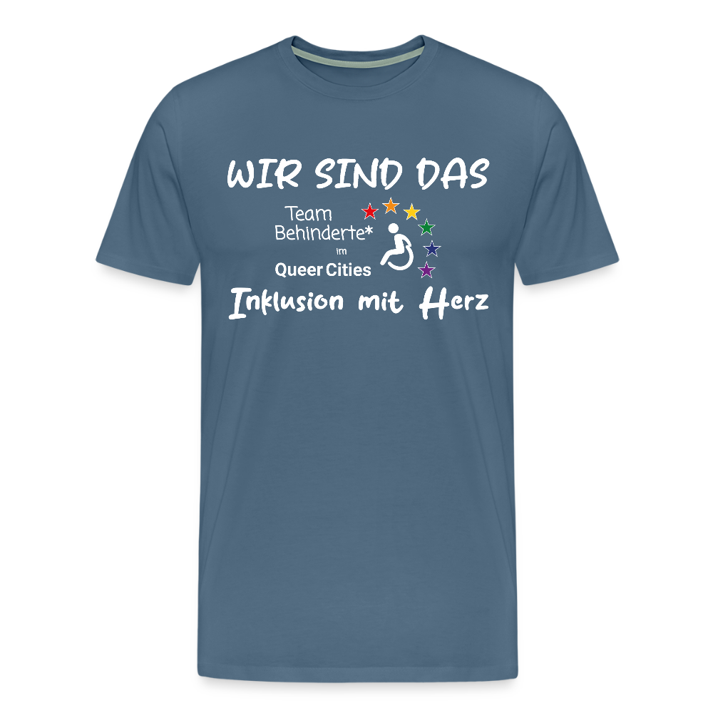 Team Behinderte – Inklusion mit Herz | Solidaritäts-Shirt - Blaugrau