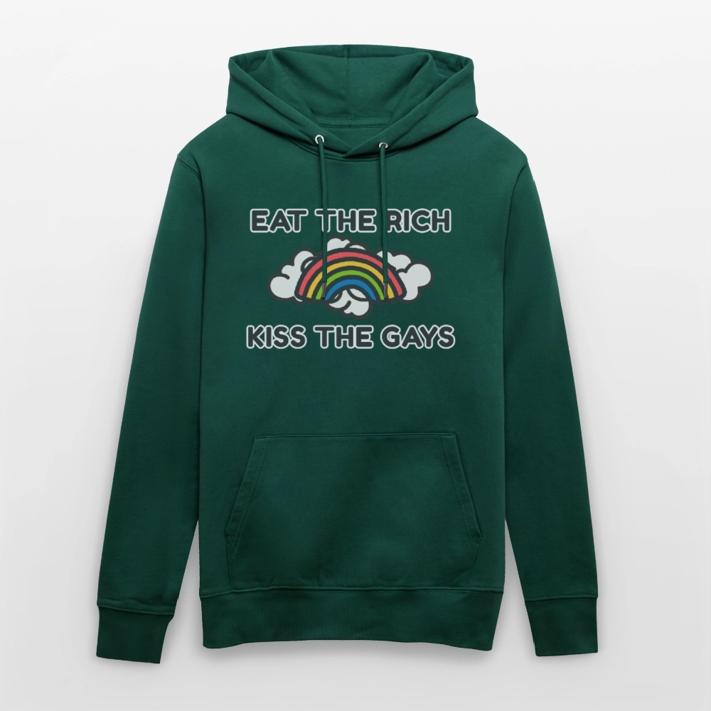 Eat the Rich, Kiss the Gays! Unisex Bio Hoodie - Forest