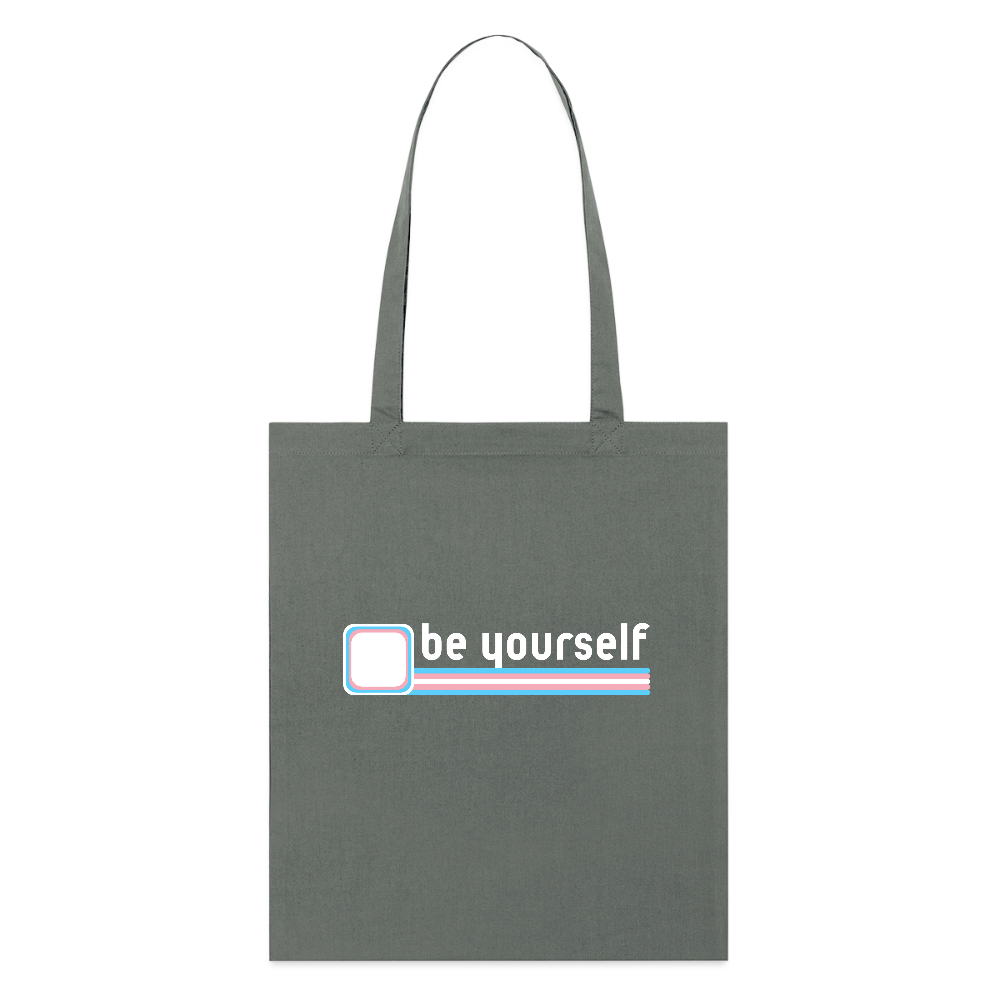 "be yourself" | Trans Pride Bio-Stoffbeutel - Anthrazit