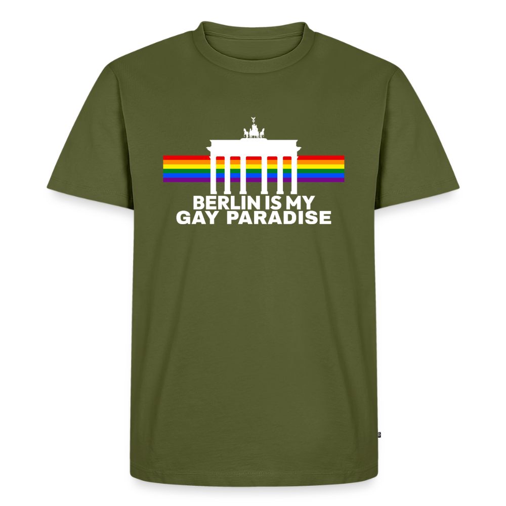 BERLIN IS MY GAY PARADISE Premium Pride T-Shirt - Khaki