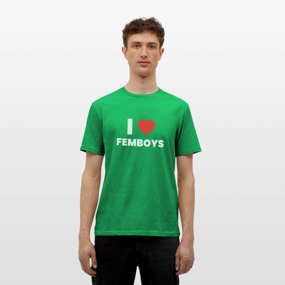 I LOVE FEMBOYS | Kink Fetish Pride T-Shirt - Kelly Green