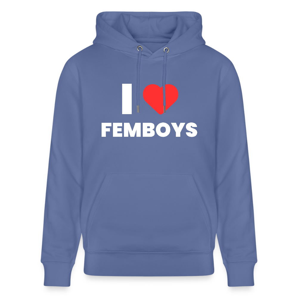I LOVE FEMBOYS | Kink Fetish Pride Bio-Hoodie Unisex - Blau