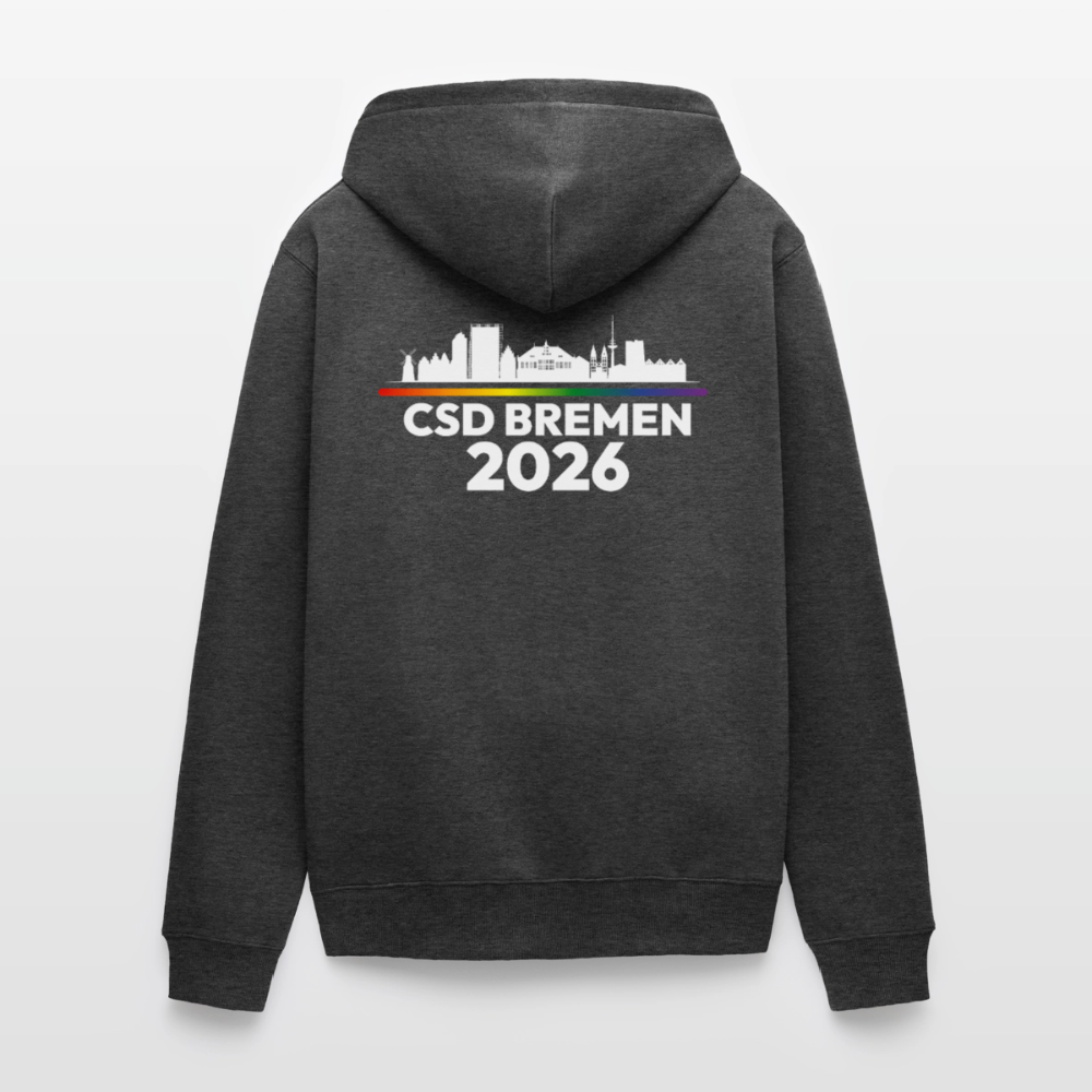 CSD BREMEN 2026 PRIDE | Premium Kapuzenjacke - Anthrazit meliert