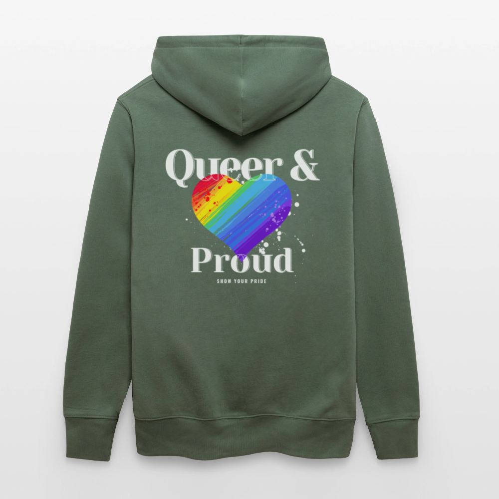 Queer & Proud | Pride Bio-Hoodie Unisex - Tanngrün
