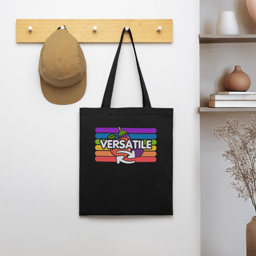 Versatile Gay | Pride Bio-Stoffbeutel - Schwarz