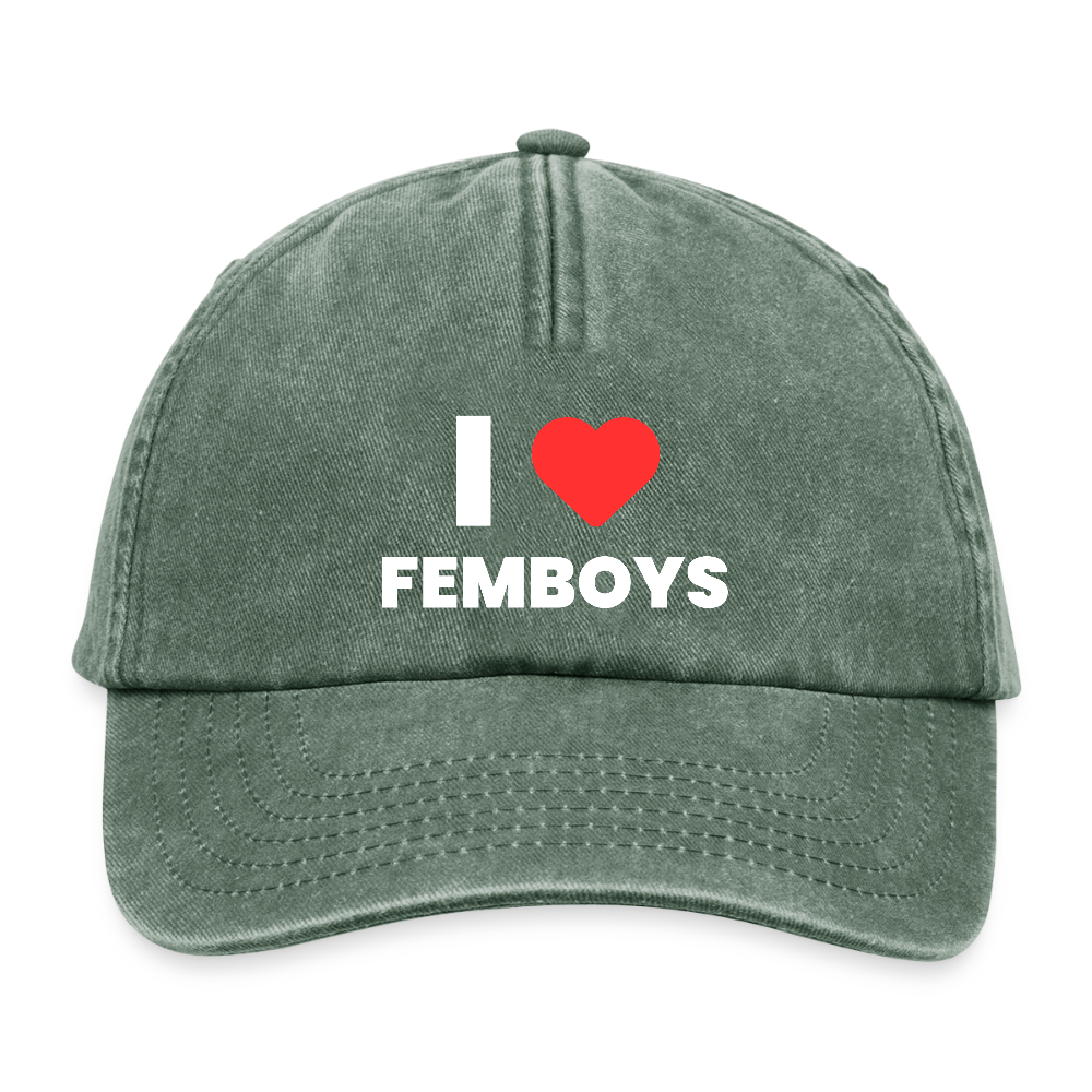 I LOVE FEMBOYS | Kink Fetish Pride Vintage Cap - Vintage Flaschengrün