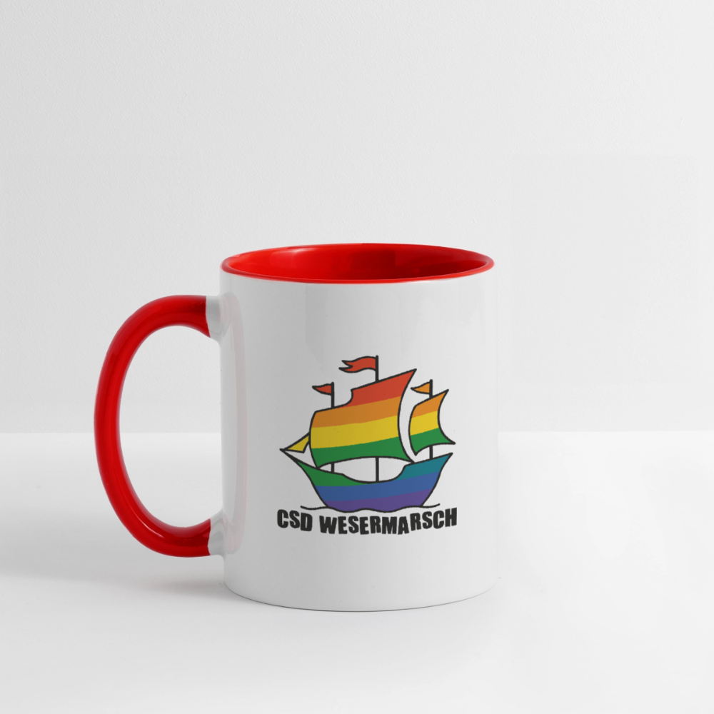 CSD Wesermarsch Pride Tasse zweifarbig - Weiß/Rot