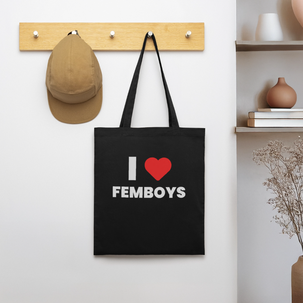 I LOVE FEMBOYS | Kink Fetish Pride Bio-Stoffbeutel - Schwarz