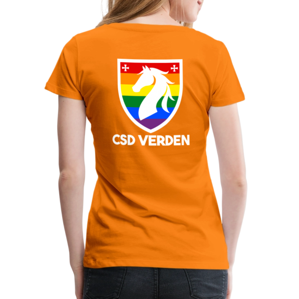 CSD Verden Premium Pride T-Shirt Tailiert Doppelseitig - Orange