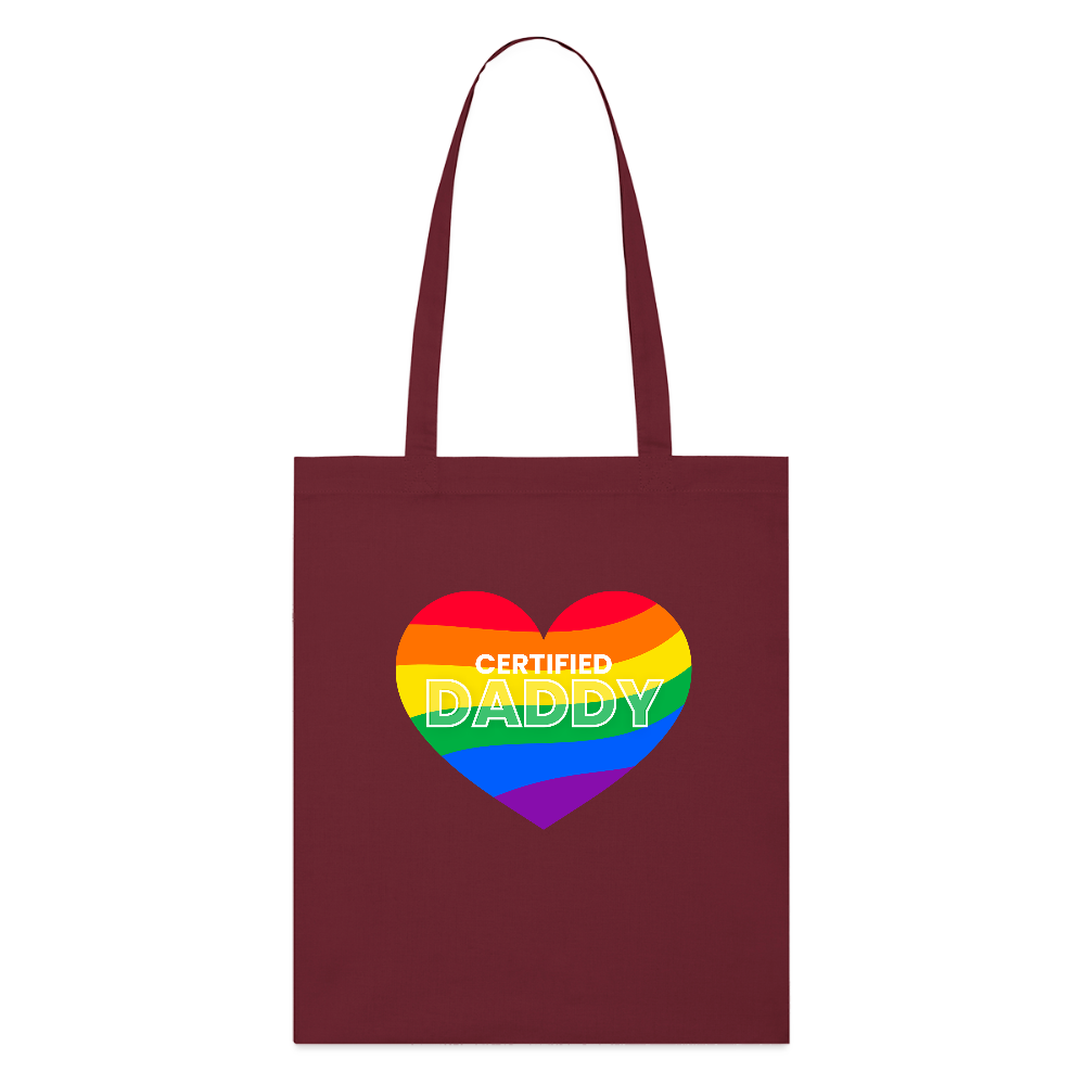 CERTIFIED DADDY | Kink Fetish Pride Bio-Stoffbeutel - Burgunderrot