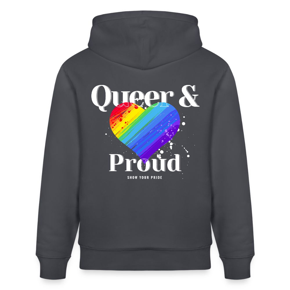 Queer & Proud | Pride Bio-Hoodie Unisex - Indigoblau