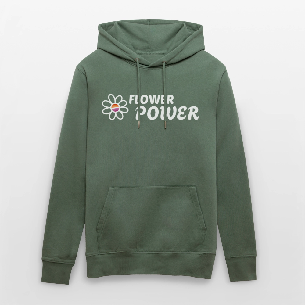 Flower Power | Lesbian Pride Bio-Hoodie Unisex - Tanngrün