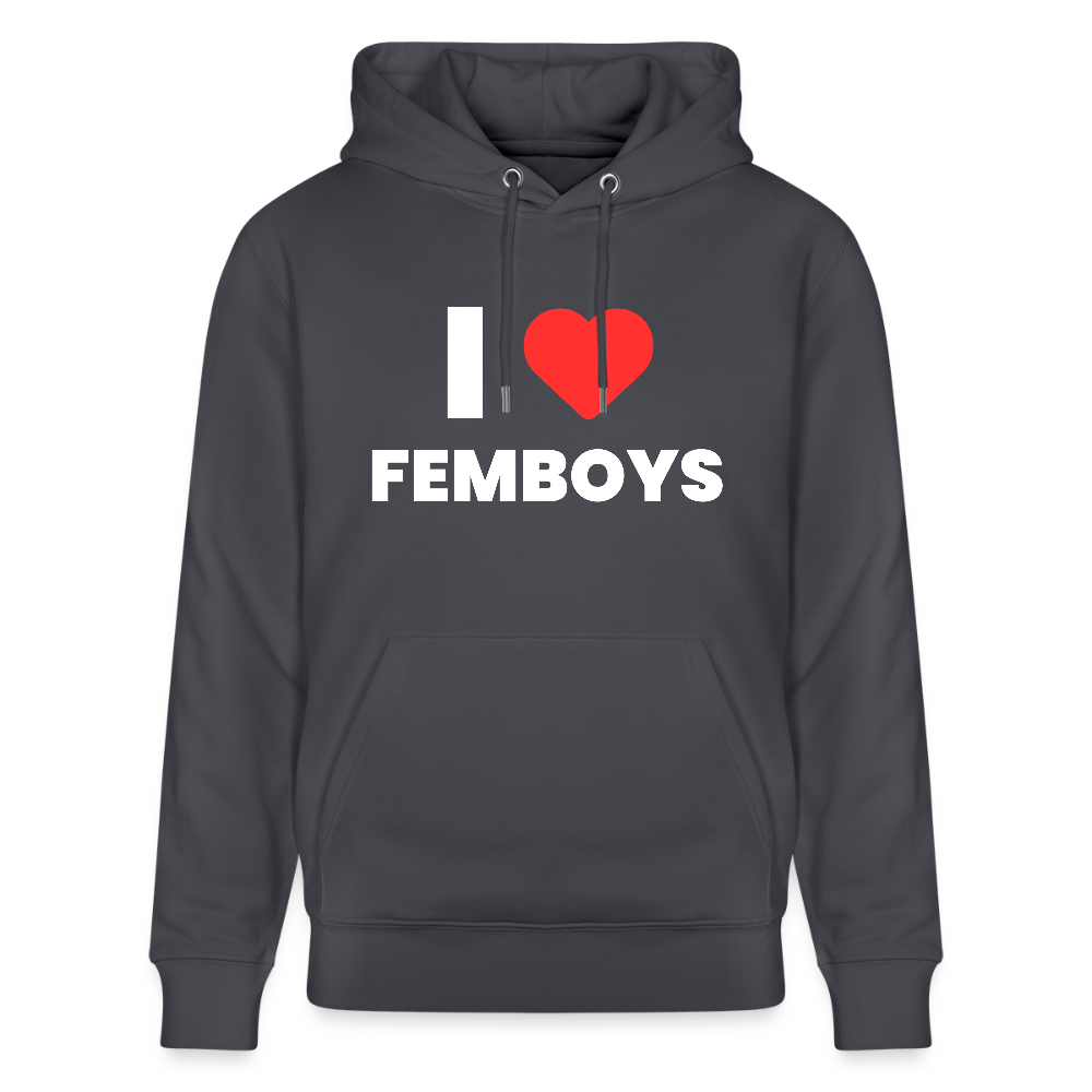 I LOVE FEMBOYS | Kink Fetish Pride Bio-Hoodie Unisex - Indigoblau